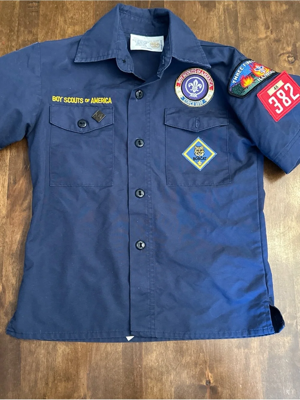 Boy Scouts Uniform Youth Small Blue Patches Pin Costume Play Outdoors Hiking